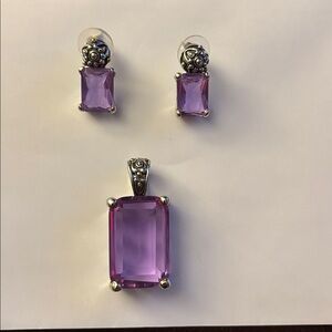 MX Signature Collection purple slider and earring set.